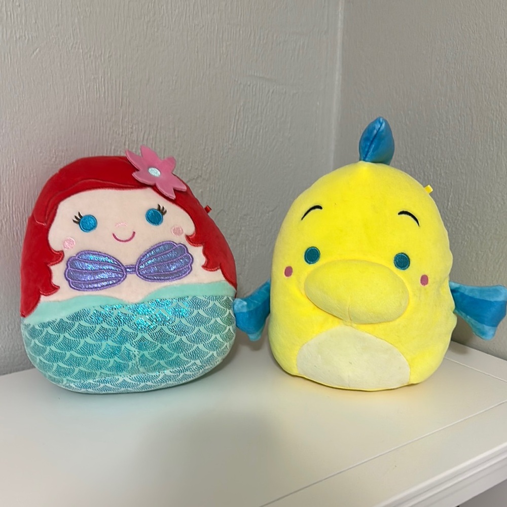 Disney Little Mermaid Ariel and Flounder Stuffed Toys